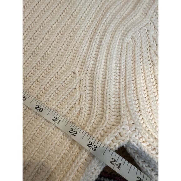 J.Crew Heritage Fisherman Cotton Fisherman Oversized Sweater - Cream XXL - Picture 8 of 9